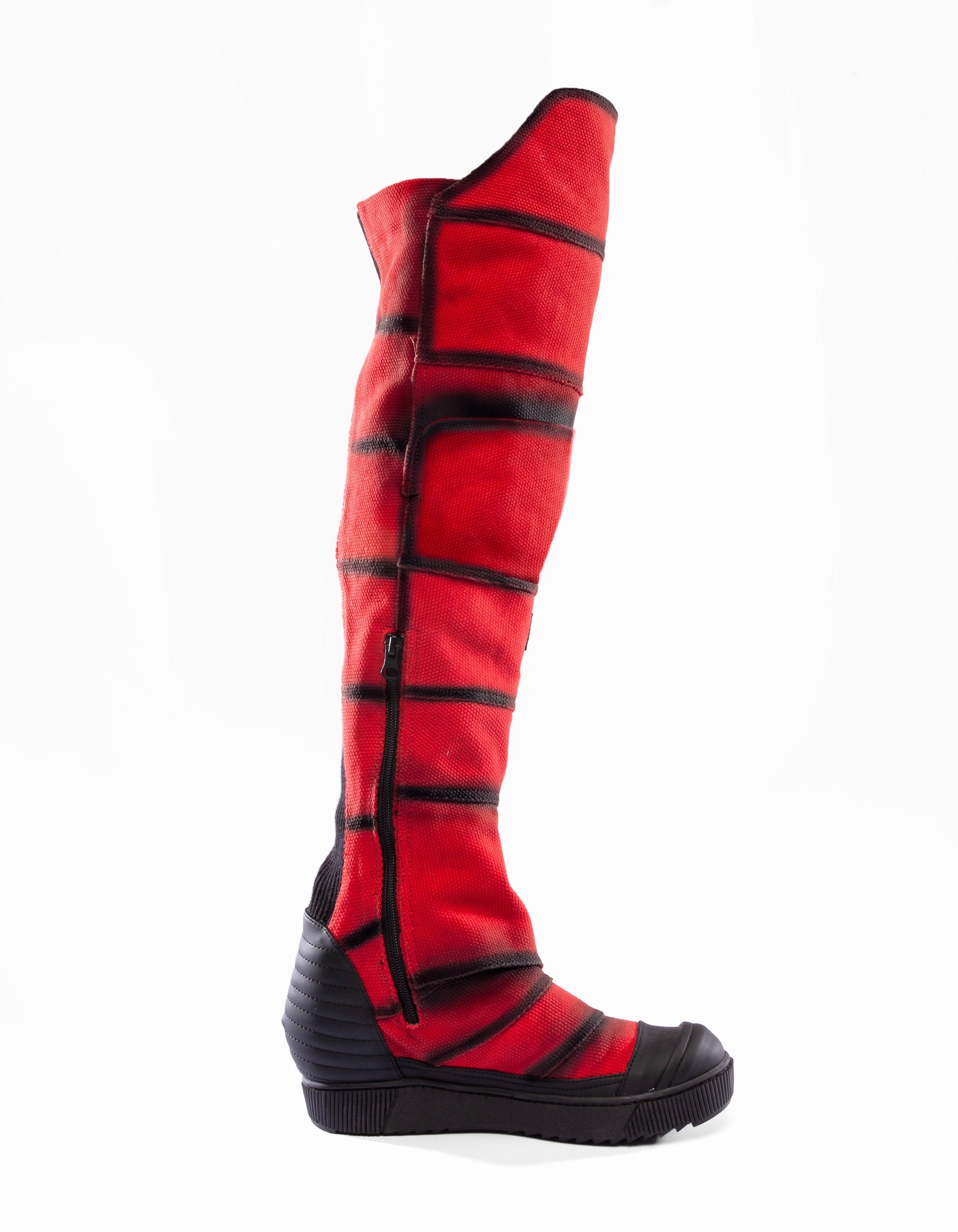 LONG BOOTS OVERWALK RED